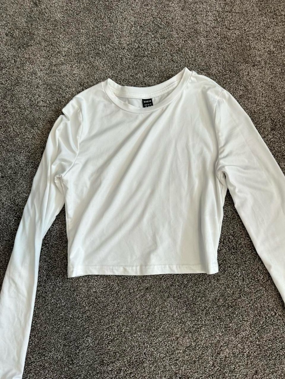 SHEIN White Long-Sleeve Crewneck Top